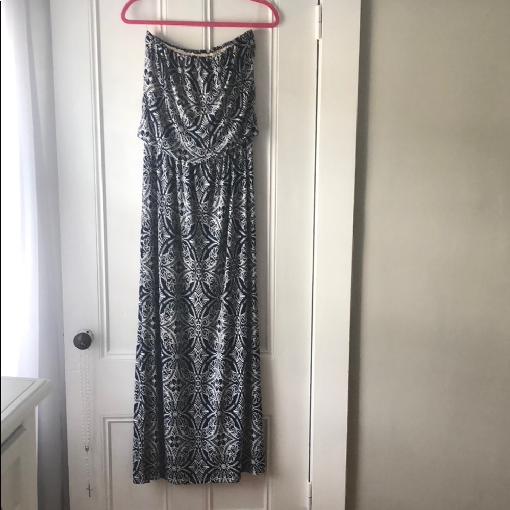 Blue & White Maxi Dress